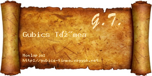 Gubics Tímea névjegykártya
